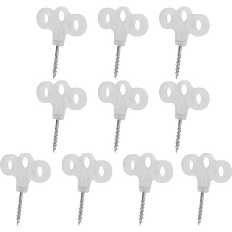 Lot de 10 piquets de tente lumineux à trois œillets, embouts en plastique pour visser et fixer les planches de camping. (1/5)
