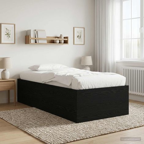 Estructura de cama de suelo Roble Negro 80 x 200 cm (1/5)