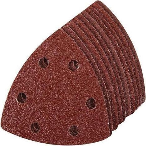 Papier de verre abrasif 30 pièces Triangle Papier de verre - 90mm 6 trous Triangle Triangle Crochet et outil de broyage for anneau for le grain du ponçage(Grit : 40) (1/4)