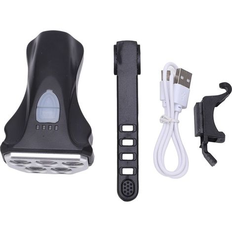 Phare de vélo étanche IPX6, antichoc, lampe cycliste rechargeable 1200mAh avec support de fixation (1/5)