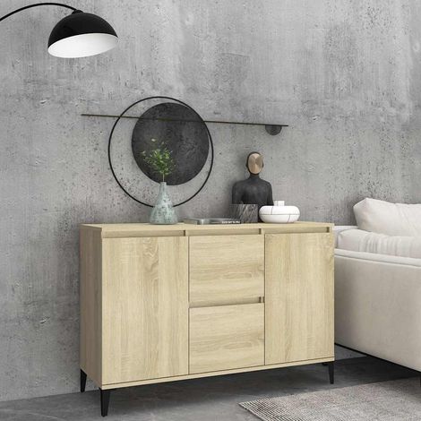 vidaXL Buffet chêne sonoma 102x35x70 cm bois d'ingénierie (1/5)