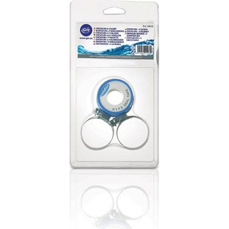 Gre Teflonband und 4 Klammern für die Poolfiltration