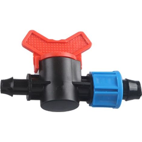 Lot de 3 vannes de dérivation 16 mm pour ruban goutte-à-goutte – Connecteurs d'arrêt d'eau et interrupteurs pour tuyaux d'irrigation PE – Vannes de fermeture pour systèmes d'arrosage agricole (1/2)