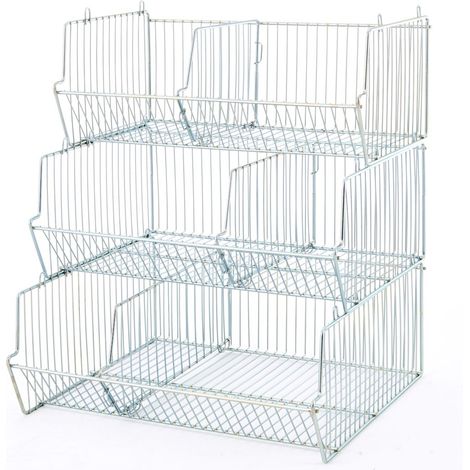 PROVOST - Corbeille fil acier zingué blanc brillant - Longueur 640 mm