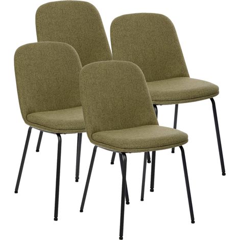 Lot de 4 chaises de salle à manger coloris Vert cèdre - Longueur 46 x Profondeur 58 x Hauteur 82 cm