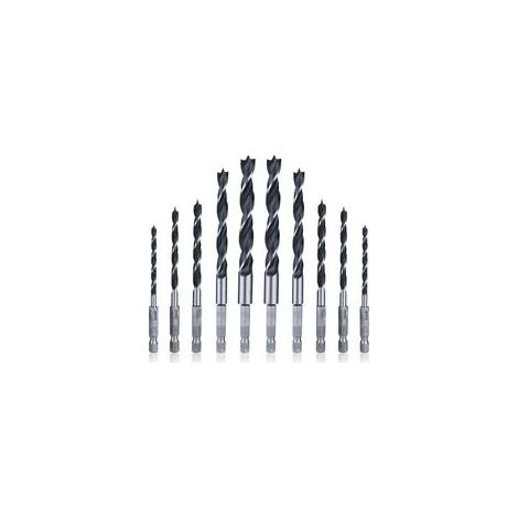 Lot de 5 Forets Hélicoïdaux HSS - Tige Hexagonale, Forets à Bois HSS pour Métal, Plastique, Bois (4mm à 10mm) (1/5)
