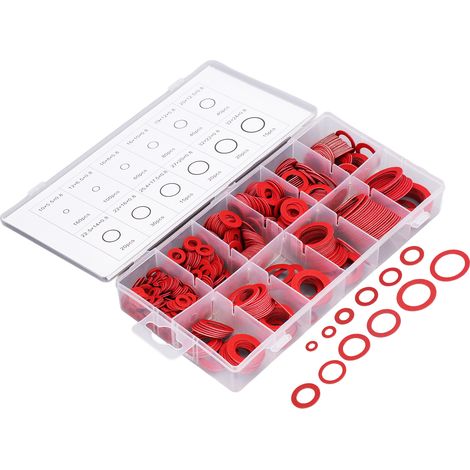 Lot de 600 rondelles plates isolantes en acier allié et fibre de papier, plusieurs tailles, joints d'étanchéité pour cloison, clôture, fixation et tôle (1/5)