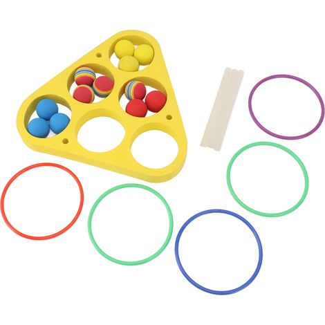 Jeu de lancer d'anneaux pour piscine, jouet flottant en mousse EVA avec balles pour enfants et adultes, sports aquatiques et fêtes en plein air (1/5)