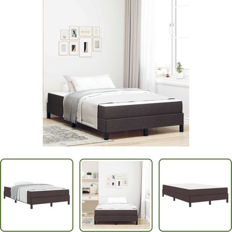vidaXL Confort de sommeil - Lit à ressorts avec matelas Marron foncé 120 x 200 cm tissu (1/5)