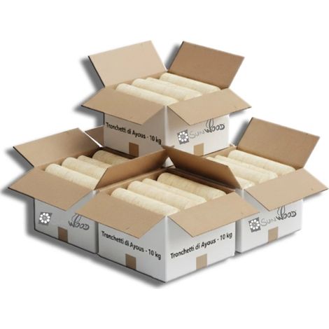 Tronchetti da ardere in legno pressato 50 kg, 5 scatole da 10 kg (1/4)