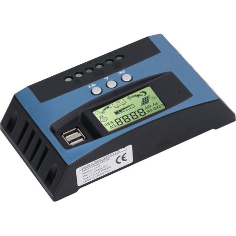 Contrôleur de charge solaire MPPT 12 V/24 V avec identification automatique, écran LCD, double sortie USB, régulateur de puissance solaire réglable 20 A (1/5)
