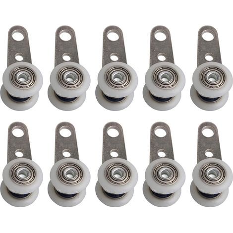 Set mit 10 Rollen für Terrassentüren oder Schiebetüren – aus Metall und Kunststoff – 4,5 x 1,9 cm