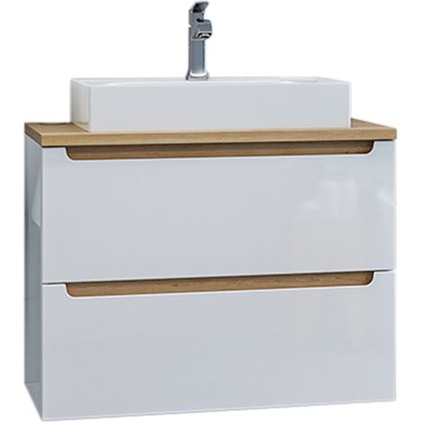 Waschtisch 80cm Livia mit 2 Schubladen, Weiß (1/5)