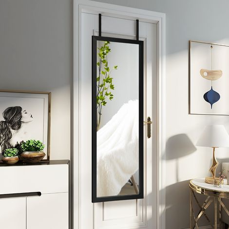 Miroir Suspendu Mural 120x37cm Crochets pour Chambre Salon Noir CW1559 Maison Chic (1/4)