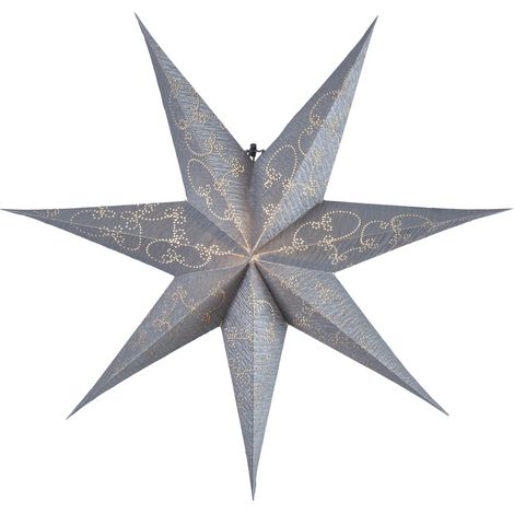 Papierstern -Decorus', handgeschöpftes Papier, silber-grau, Ø 63cm (1/4)