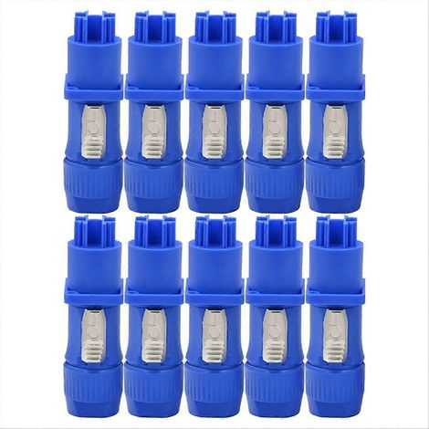 Set mit 10 Powercon-Ein- und Ausgangssteckern, kompatibel mit Powercon Nac3fca (blauen) Steckdosen. (1/5)