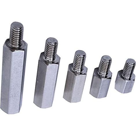 Lot de 10 entretoises hexagonales à tête simple M6xM6 pour fixations de circuits imprimés, accessoires de quincaillerie en acier inoxydable 304 (1/2)