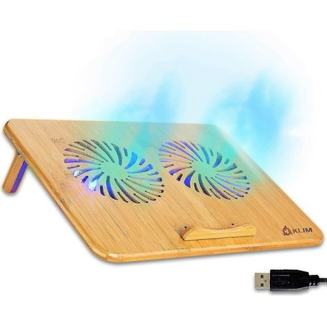 Refroidisseur Pc Portable - Vitesse Rglable - Support Ventil Avec Structure En Bambou Pour Ordinateur 10 15,6 - Extra Port Usb [ Nouvelle Version 202 (1/4)