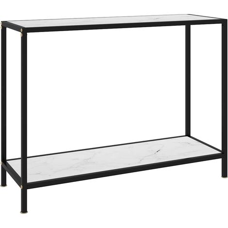 Mesa de consola blanco vidrio templado 100x35x75 cm vidaXL