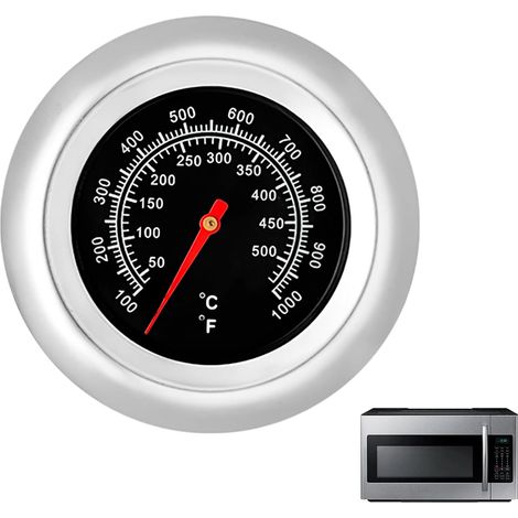 Thermomètre de Barbecue en Acier Inoxydable Ø 7,5 Cm, Thermomètre four À Pizza Intégré, Spécial Cuisson Au four 100°F À 1000°F, Accessoire Inox Fumoir Grill Rôtissoire (1/5)