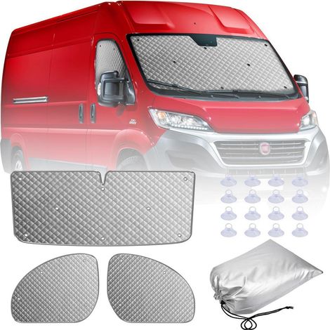 3-teiliges Thermomatten-Set für Fiat Ducato ab 2006, Frontscheibenabdeckung mit Saugnäpfen (1/5)
