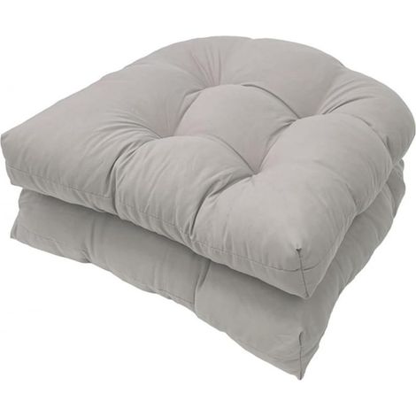 Lot de 2 coussins en forme de U pour canapé,coussin de chaise de rechange en rotin,coussin de siège en osier,coussin de chaise pour intérieur/extérieur,coussin de chaise de patio-Light Gray4848CM (1/5)