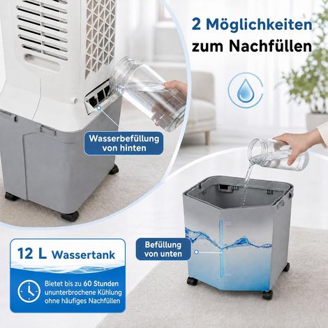 3-in-1 tower fan with fan, humidifier & evaporative cooler with 2 cooling packs (1/5)