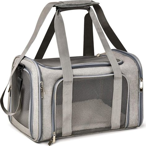 Sac de transport pour chat et petit chien, sac à main respirant, taille L (45x30x30 cm, 3-6 kg) (1/5)