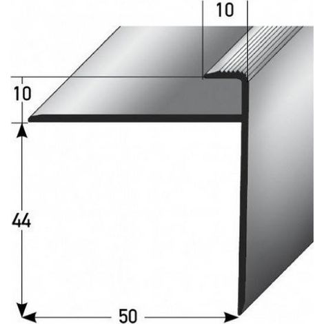 PROVISTON  Einschubprofil  Aluminium eloxiert  Goldfarbig  Breite 50 mm  Höhe 10 mm  Länge 1000 mm  Gebohrt  Abschlussprofil  Einfassprofil  Abschlussleiste  Bodenprofil  1 Stück (1/2)