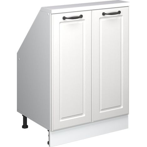 Dachschrägenschrank Rion, Weiß/Weiß Landhaus, mit 2 Türen, Vicco