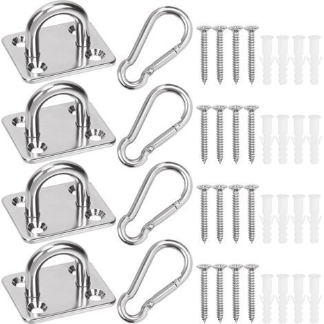 Sweet Lot de 40 crochet à vis carrés M5 en acier inoxydable de qualité supérieure avec mousqueton et crochet de plafond (1/5)