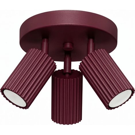 Plafonniers KARBON aluminium bordeaux 3xGU10 19.5cm Sollux (1/2)