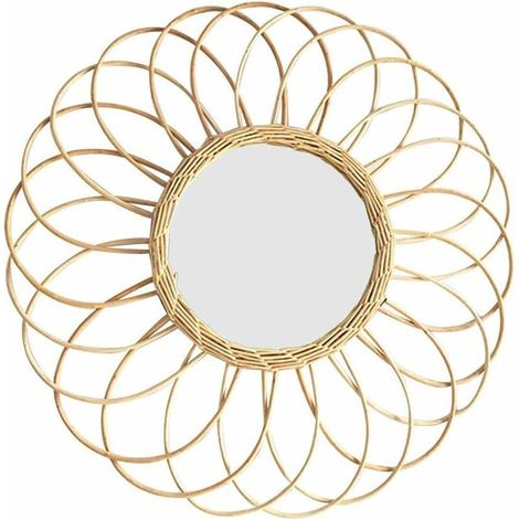 Wall mirror rattan lace mirror round mirror decorative mirror suitable for apartment children's room children's room (1/5)