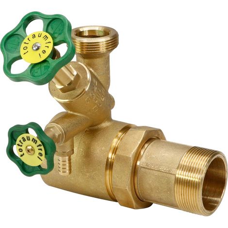 Schlösser Abzweig-T-Ventil, Freistromventil mit nichtsteigender Spindel, DN 25, Eingang 2", oberer Ausgang 1 1/2"