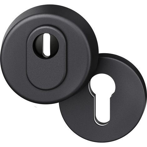 FSB Sicherheitsrosette 73 7393 rund, PZ, Aluminium schwarz matt (1/3)