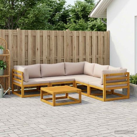 vidaXL Sofa Set 6 pcs Natural Solid Acacia Wood (1/5)