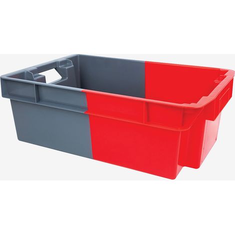 Bac Plein Empilable Bicolore – Gris / Rouge - Gilac