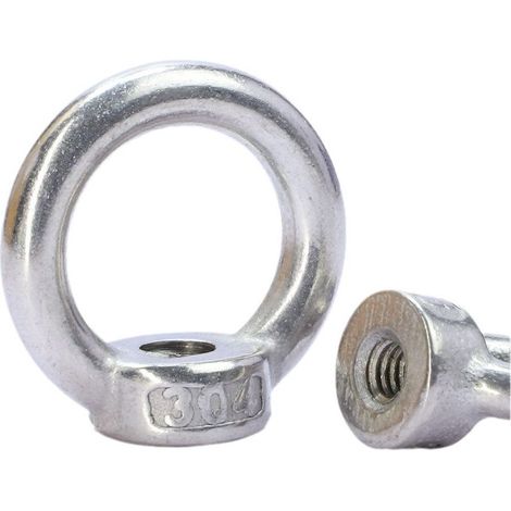 12PCS Écrou à oeil de levage, écrou à anneau femelle pour le levage de l'acier inoxydable 304Pack-of-12, M6 (1/5)