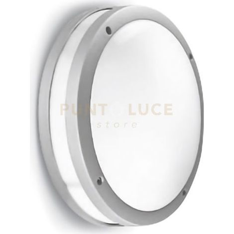 GES291- PLAFONIERA PER ESTERNI 2 LUCI ATTACCO E27 IN ALLUMINIO IP54 D.28CM GRIGIO ALLUMINIO