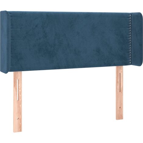 Testiera ad Orecchio Blu Scuro 103x16x78/88 cm in Velluto vidaXL (1/5)