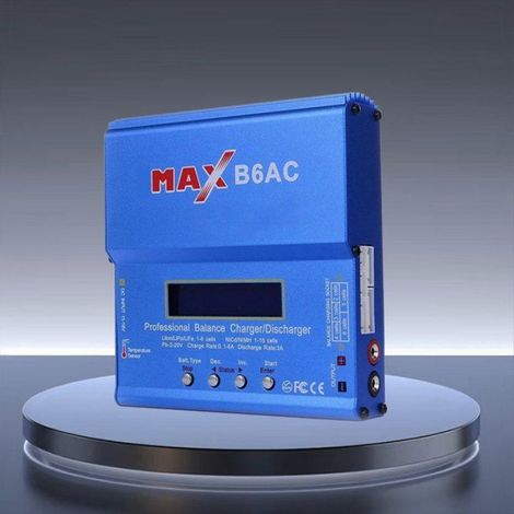 Chargeur Rc - 80 W - 6 A - Écran Lcd Numérique - Fonction Décharge - Pour Batteries Li Ion Li Po Li Fe Ni Mh Ni Cd Pb - 1 Pièce (1/5)