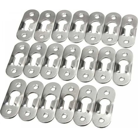50 PièCes Trou De Serrure En MéTal Attache Invisible Cintres De Trou Serrure Metal Peinture Attaches Trou Cintres De Trou De Serrure En MéTal Fixation Pour Cabinet Miroirs Cadres Photo Armoires (1/3)
