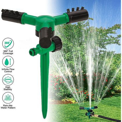 Irrigatore automatico girevole 360 gradi irrigazione giardino prato 12 ugelli (1/3)
