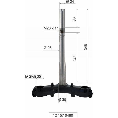 Té de fourche RMS pour Scooter Honda 300 SH A I Abs 2011 à 2015 (1/5)