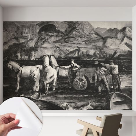 Selbstklebend Tapete modern - Wanddeko für Küche - Klebefolie Wand - luxus Look Ländliche Szene 152x104 cm (1/5)
