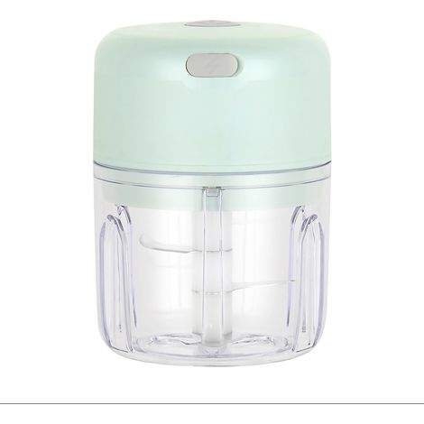 Elektrischer Lebensmittelzerkleinerer, 250 ml, wiederaufladbarer Mixer-Zerkleinerer per USB, tragbarer Mini-Gemüseschneider mit 3 Edelstahlklingen für Zwiebeln, Knoblauch, Fleisch, Gemüse und Obst