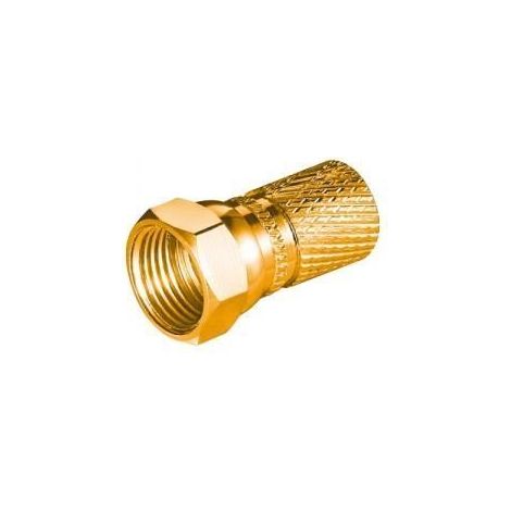 Fiche F - Non spécifié - 20mm - Plaqué or - Connecteur F-plug - Grand écrou