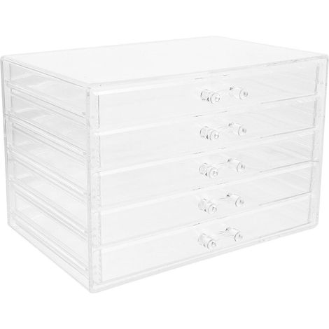 Schmuckaufbewahrungsbox aus Acryl mit vielseitigem Design und 5 Ebenen für Büro und Arbeitsfläche (1/5)