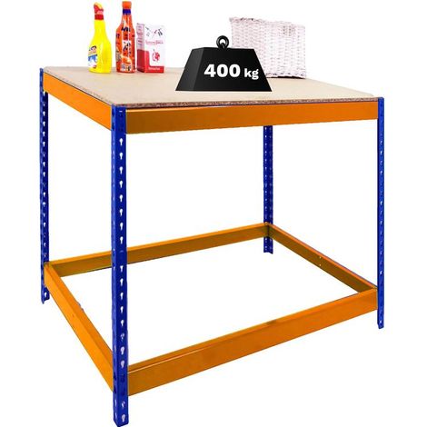 Simonrack Tavolo da lavoro moderno blu arancione legno
