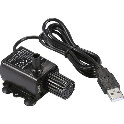 Pompe à eau USB sans balais avec buses et crépine, mini pompe à eau/huile micro sans balais DC5V étanche et submersible pour fontaine, aquarium et bassin. (1/5)